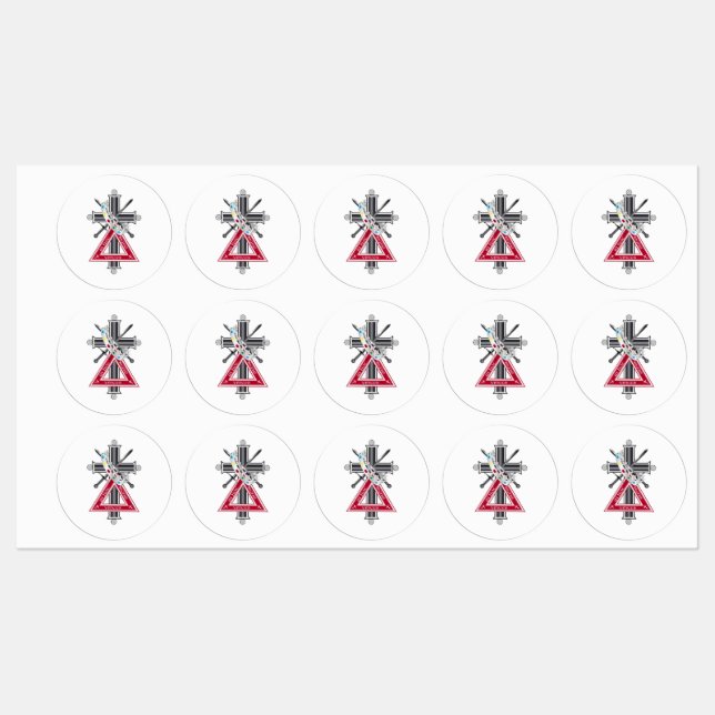 Étiquettes Croix freemasonique (Feuille)