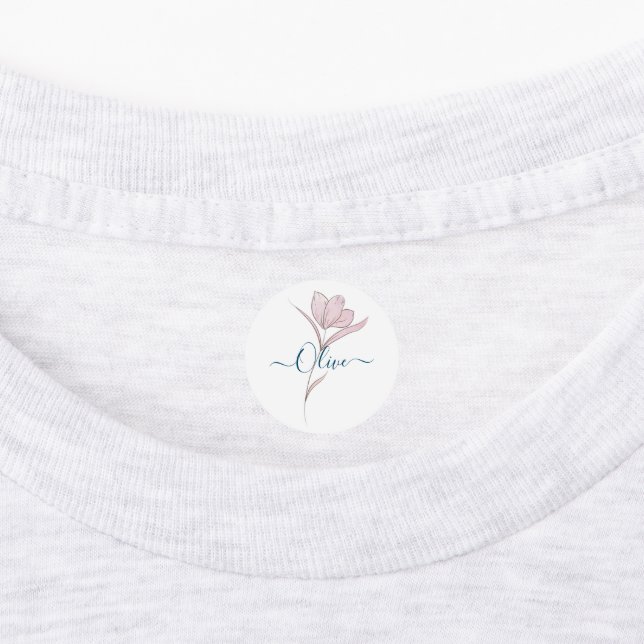 Étiquettes Croquis floral aquarelle personnalisée (Apposé)