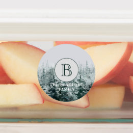 Étiquettes Cuisine Rustique Forêt Monogramme Produit étanche