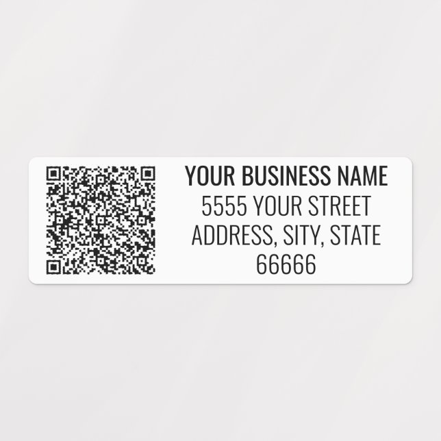 Étiquettes Custom QR Code Labels Your Business Name Address (Design 1)