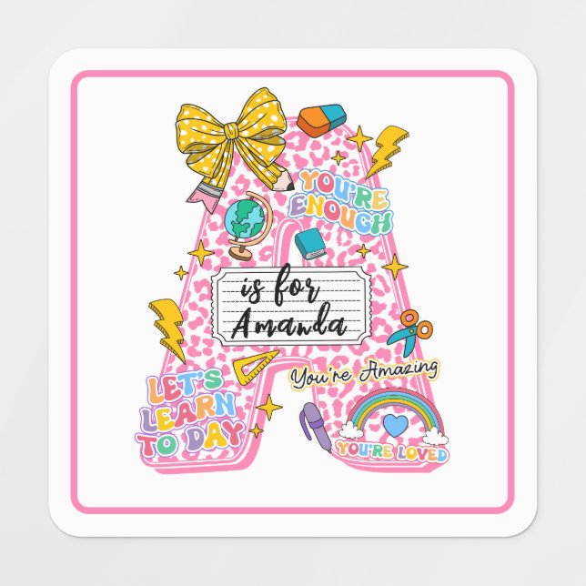 Étiquettes Customizable “A is for” Alphabet Art – Inspiration (Design 1)