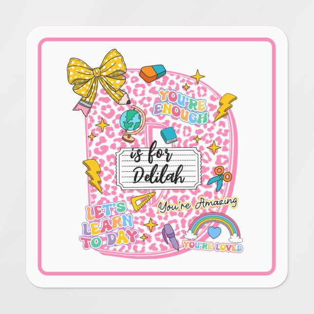 Étiquettes Customizable “D is for” Alphabet Art – Inspiration (Design 1)