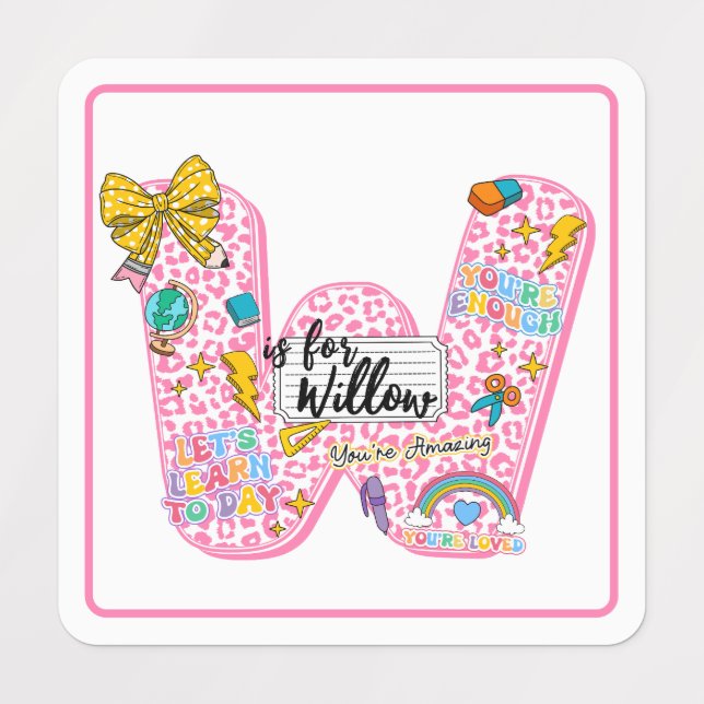 Étiquettes Customizable “W is for” Alphabet Art – Inspiration (Design 1)