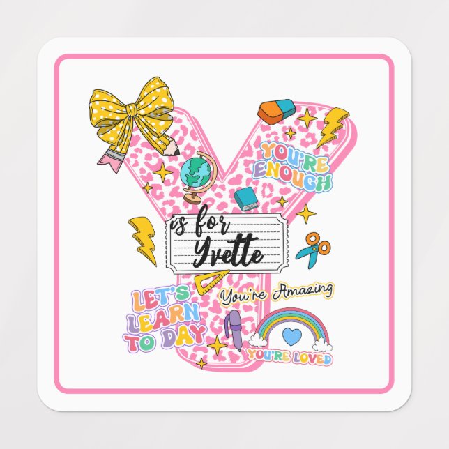 Étiquettes Customizable “Y is for” Alphabet Art – Inspiration (Design 1)
