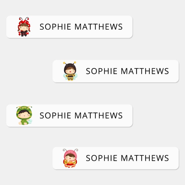 Étiquettes Cute Baby Bugs Personnalisé Nom Vêtements (Groupe)