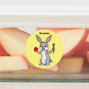 Étiquettes Cute bunny rabbit with vegetables