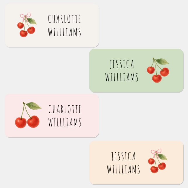 Étiquettes Cute Cherry Coquette Retour à l'école Vêtements po (Groupe)