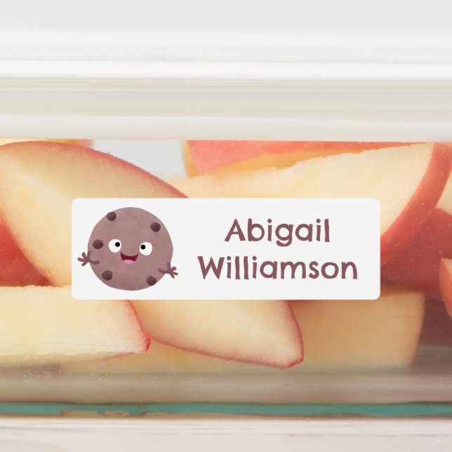 Étiquettes Cute chocolate chips biscuit dessin animé personna (Apposé)