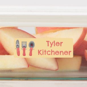 Étiquettes Cute couteau fourk cuillère dessin de la couteller