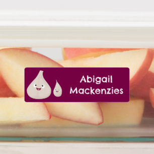 Étiquettes Cute dessin animé d'ail végétal personnalisé