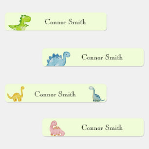 Étiquettes Cute Dinosaures Garde de jour de l'école Nom Vêtem