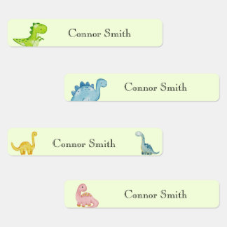 Étiquettes Cute Dinosaures Garde de jour de l'école Nom Vêtem