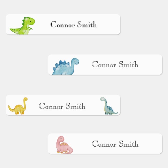 Étiquettes Cute Dinosaures Garde de jour de l'école Nom Vêtem (Groupe)
