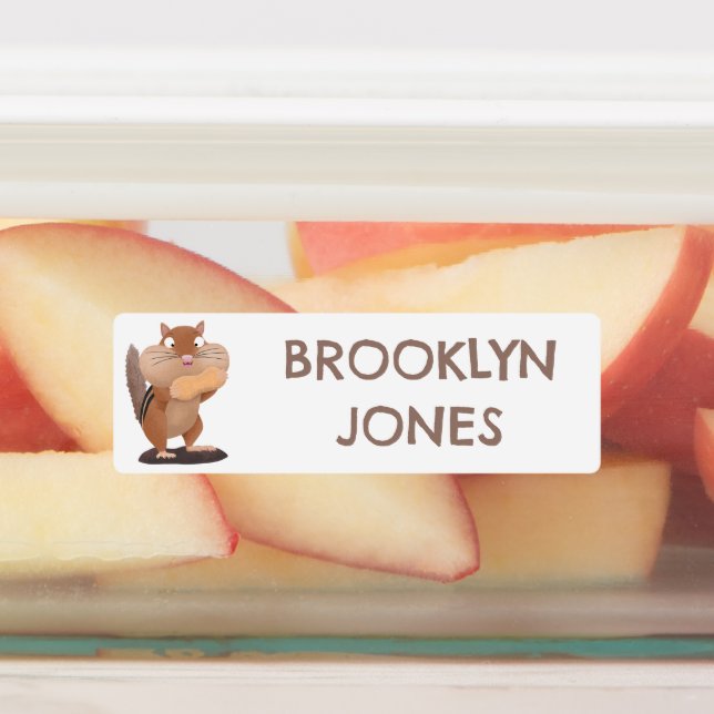 Étiquettes Cute gros joues chipmunk dessin animé personnalisé (Apposé)