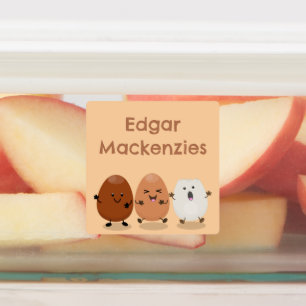 Étiquettes Cute kawaii oeufs drôle dessin animé personnalisé