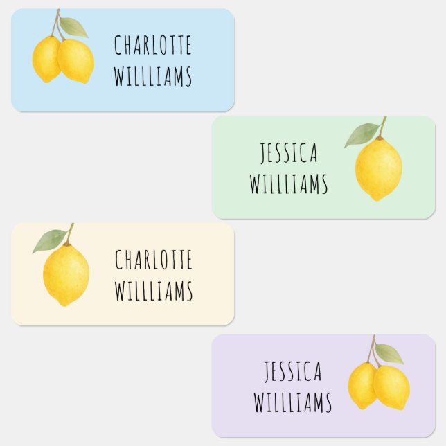 Étiquettes Cute Lemon été Retour à l'école Vêtements pour enf (Groupe)