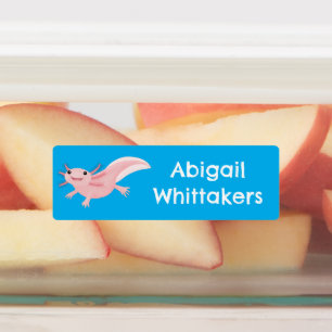 Étiquettes Cute rose heureux axolotl personnalisé