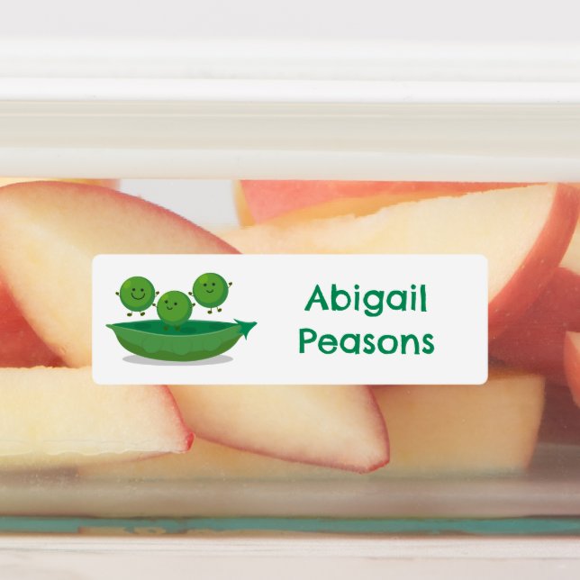 Étiquettes Cute sauter pois en pod dessin animé personnalisé (Apposé)