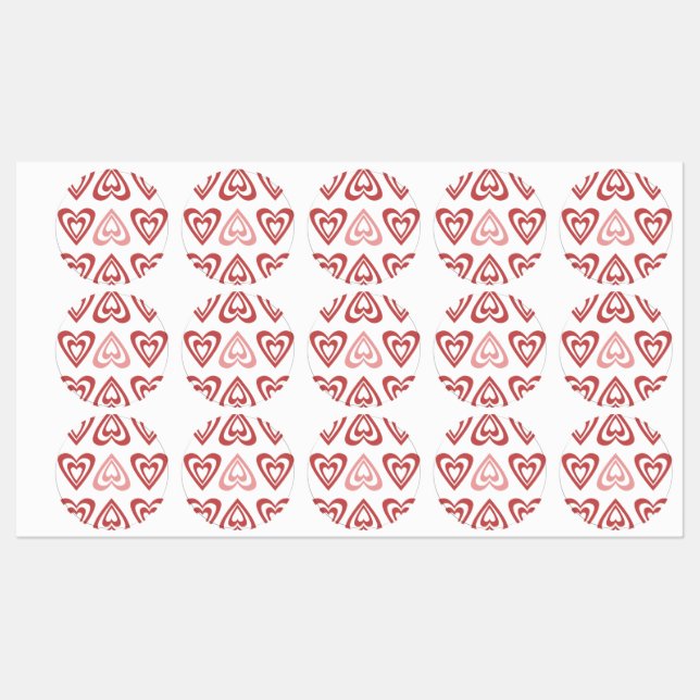 Étiquettes Cute Valentine Hearts – Love & Romance Design (Feuille)