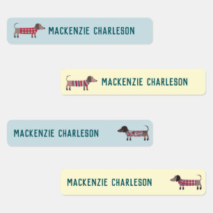 Étiquettes Dachshund Saucisse Nom du chien