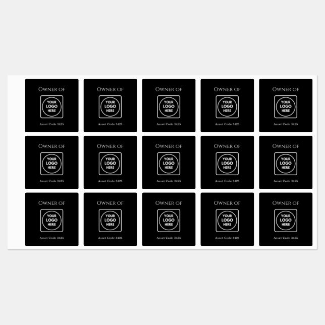 Étiquettes d'actif noires | Logo de propriété d'en (Feuille)