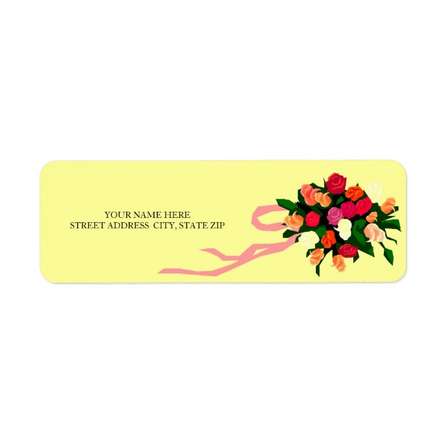 Étiquettes d'adressage de bouquet floral (Devant)