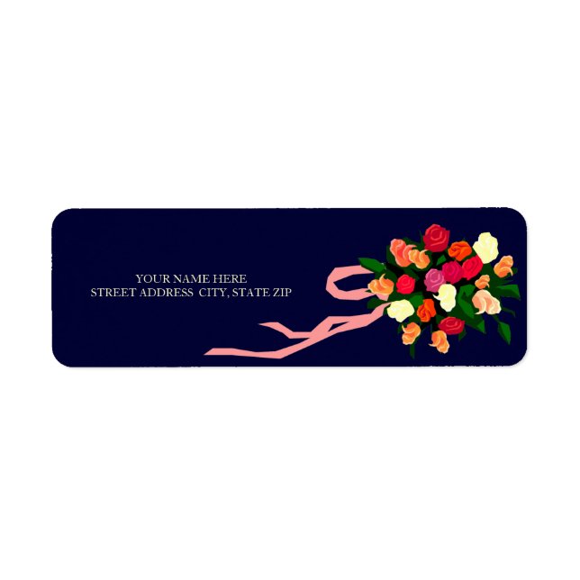 Étiquettes d'adressage de bouquet floral (Devant)