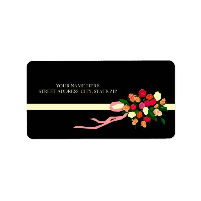Étiquettes d'adressage de bouquet floral (Devant)