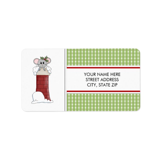 Étiquettes d'adressage pour souris de Noël (Devant)