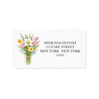 Étiquettes d'adresse à motif floral