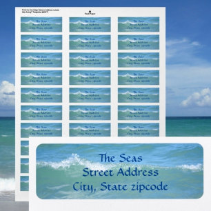Étiquettes d'adresse Aqua Blue de Belle Vague Bris