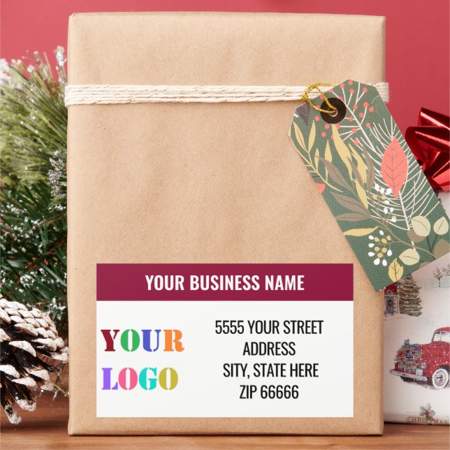 Étiquettes d'adresse avec logo d'entreprise marqué (vacances)