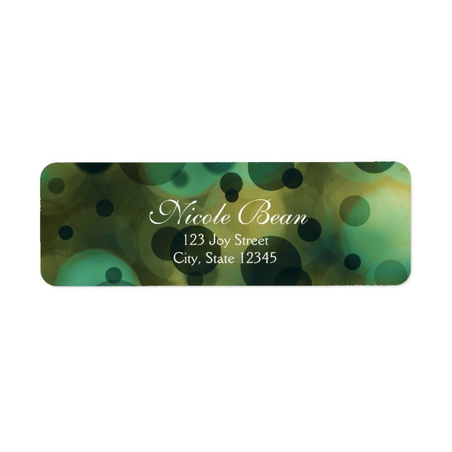 Étiquettes d'adresse Bokeh Glam Vert & Or (Devant)