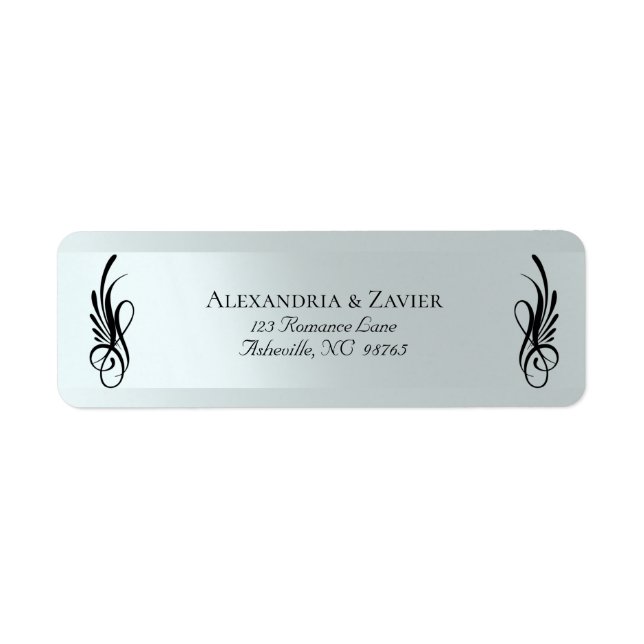 Étiquettes d'adresse calligraphiées - Argent (Devant)