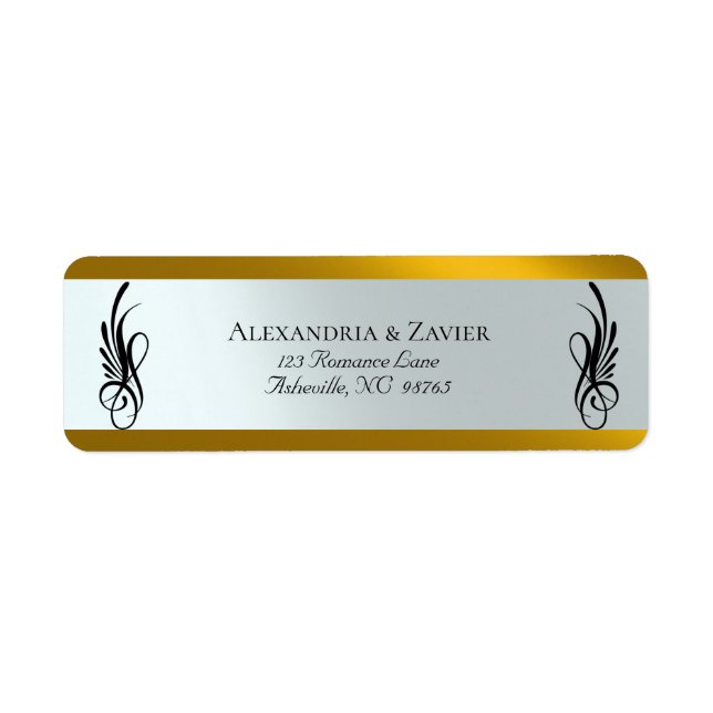 Étiquettes d'adresse calligraphiées - Or (Devant)
