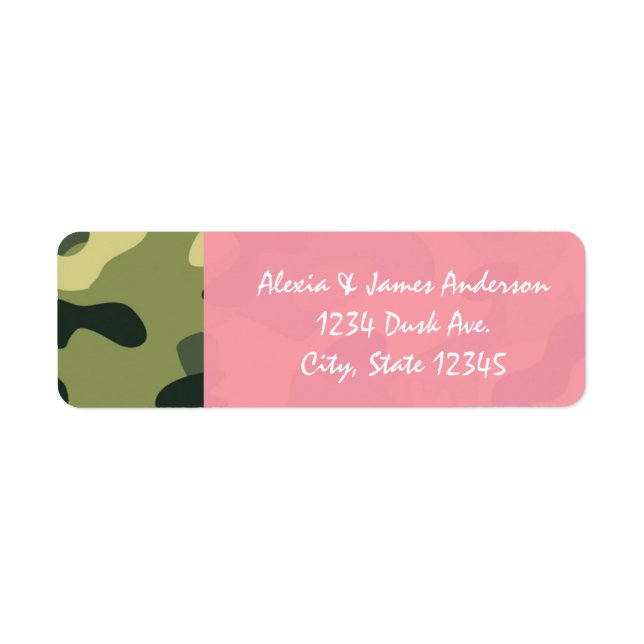 Étiquettes d'adresse camouflage de l'armée rose et (Devant)
