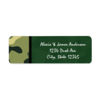 Étiquettes d'adresse camouflage de l'armée verte