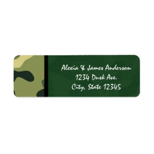 Étiquettes d'adresse camouflage de l'armée verte