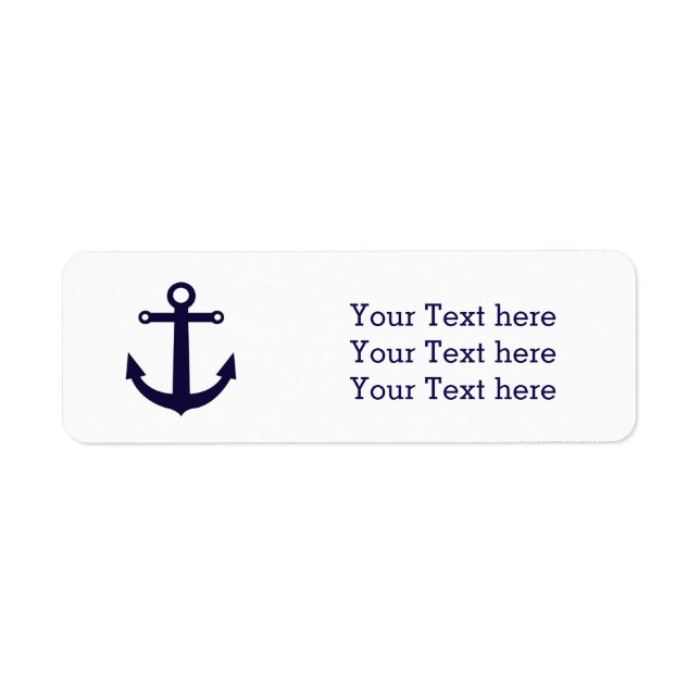 Étiquettes d'adresse classiques bleu marine à ancr (Devant)