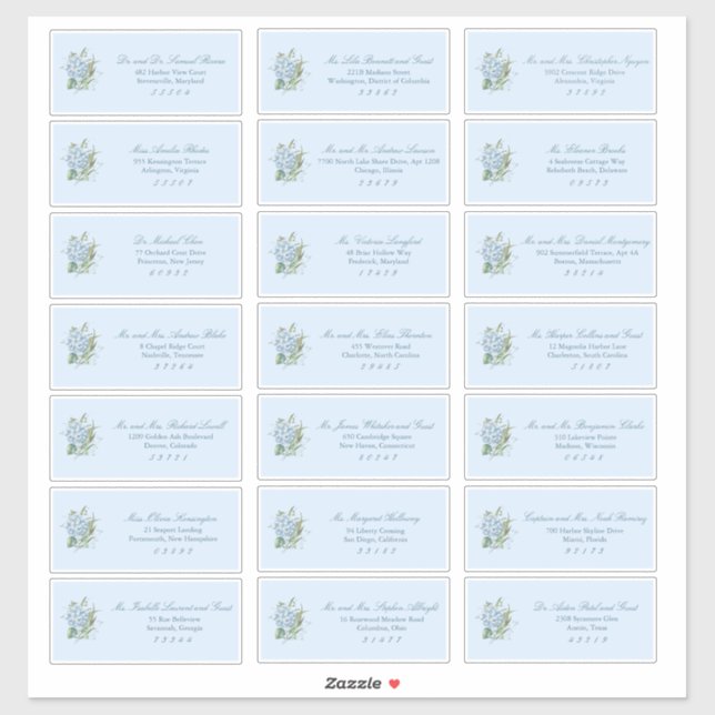 Étiquettes d'adresse classiques bleu poussiéreux p (Feuille)
