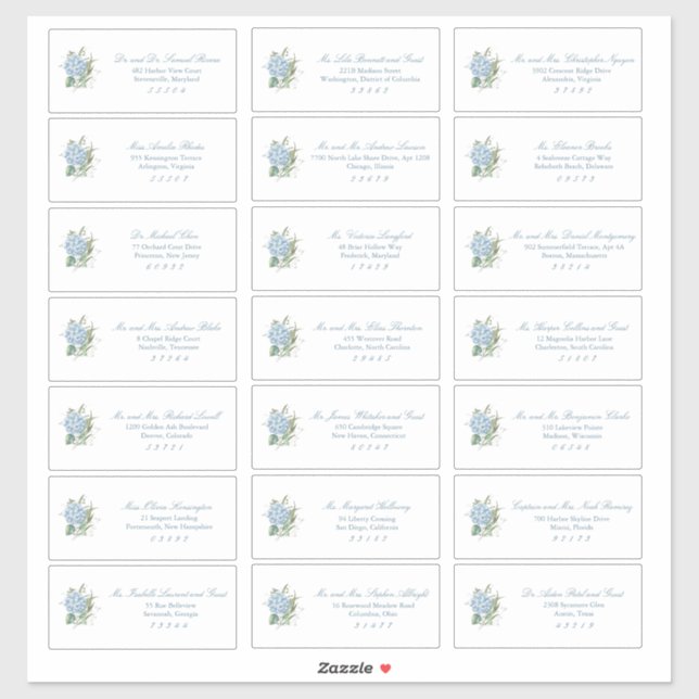 Étiquettes d'adresse classiques pour invités de ma (Feuille)