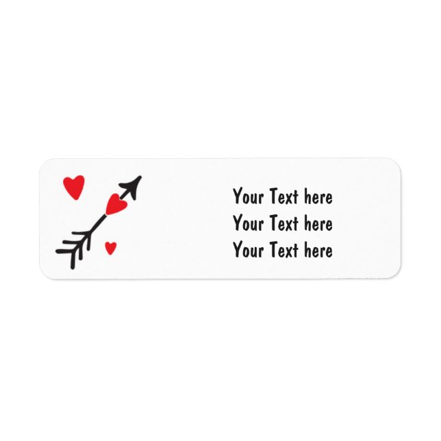 Étiquettes d'adresse cœur flèche Saint-Valentin mi (Devant)