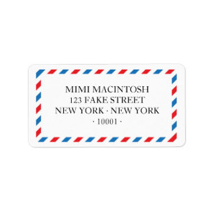 Étiquettes d'adresse conçues pour le courrier aéri