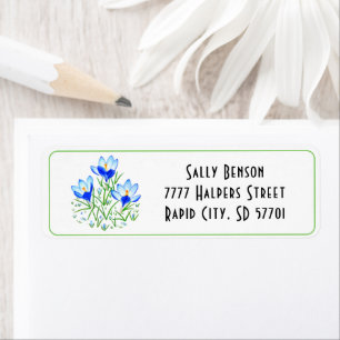 Étiquettes d'adresse Crocus Bleu