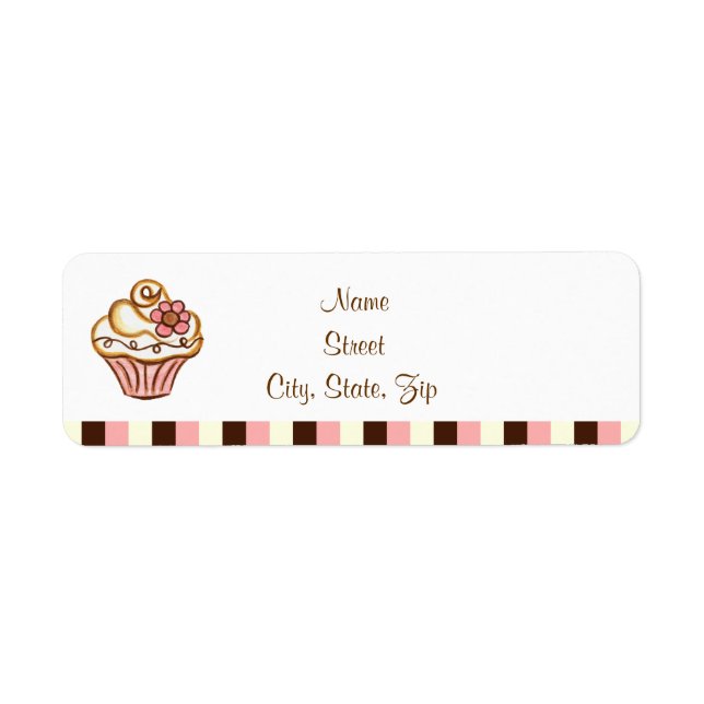 Étiquettes d'adresse Cupcake (Devant)
