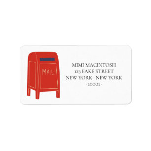 Étiquettes d'adresse de boîte aux lettres rouge
