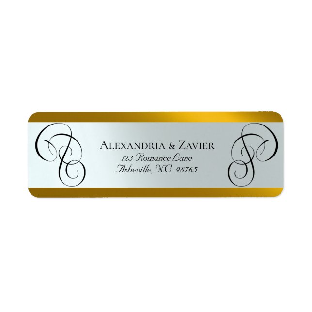 Étiquettes d'adresse de calligraphie défilante - O (Devant)