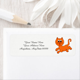 Étiquettes d'adresse de chat orange