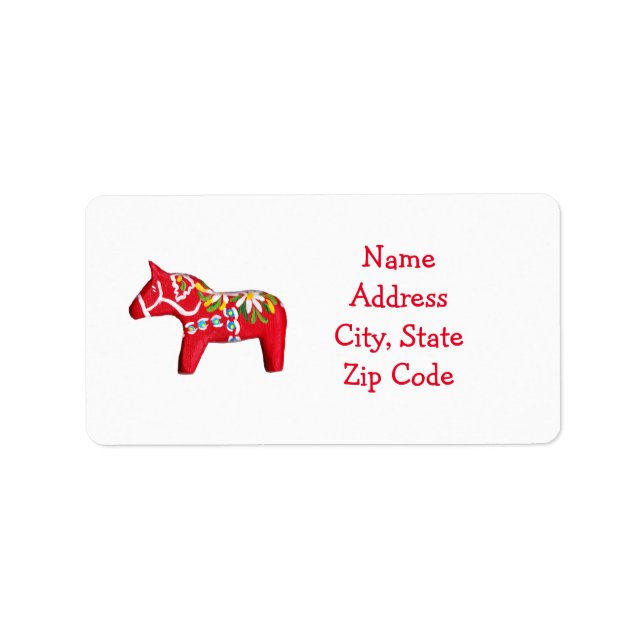Étiquettes d'adresse de Cheval de Dala (Devant)