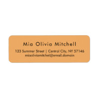 Étiquettes d'adresse de couleur orange douce tenda